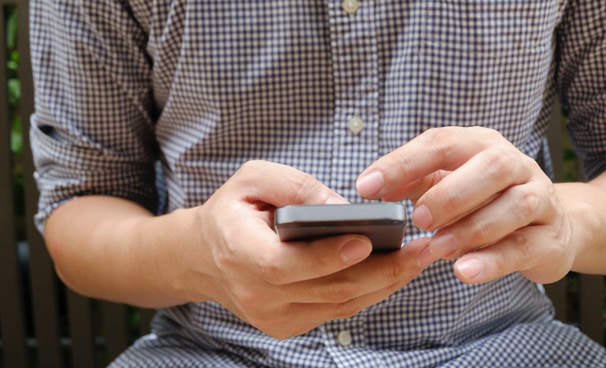 Man using mobile phone